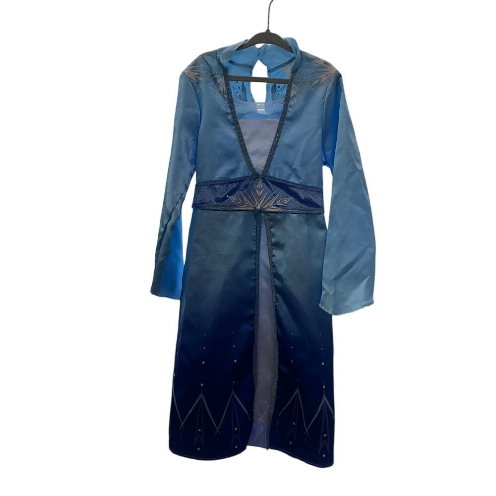 Disney Frozen 2 Elsa Dress Costume Fantasy Play Kids‎ Size 4-6X Blue Sparkle
